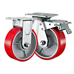 Roulettes industrielles de 6 pouces avec frein à came, roulettes pivotantes robustes en polyuréthane pour chariot industriel, haute performance - Product Image 4