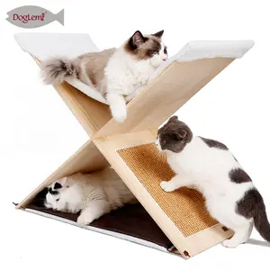Grotta per gatti pieghevole per interni di grandi dimensioni per animali domestici letti per animali domestici caldi nido per gatti in legno con doppio strato