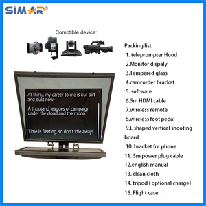 จอภาพพกพา Simar ขนาด 20 นิ้ว แบบ HD พร้อมระบบย้อนกลับอัตโนมัติ รีโมทคอนโทรล สำหรับสตูดิโอ ใช้กับเทเลพรอมป์เตอร์ สำหรับบันทึกวิดีโอลง YouTube, <span class=keywords><strong>Facebook</strong></span>, TikTok - Product Image 2