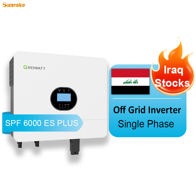 Growatt Off Grid Pure Sine Wave Solar Power Inverter 6000W 6Kw Hybrid Single Phase Solar Inverter