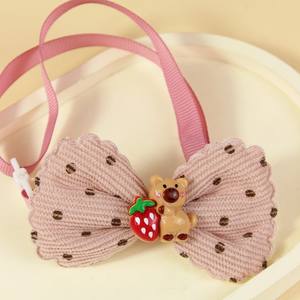 <span class=keywords><strong>Collar</strong></span> de cuello de poliéster ajustable gato perro lindo Color café lunares burbuja Lazo de algodón con decoración de dibujos animados accesorios para mascotas - Product Image 4