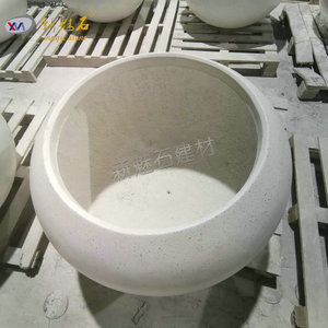 Nouveau pot de fleurs en terrazzo Magic Stone, taille personnalisée, jardinière sphérique extérieure en UHPC, modulaire, sur pied - Product Image 3