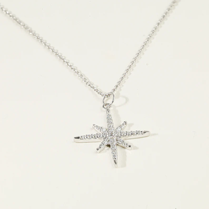 Collier Pendentif Boussole Étoile Polaire en Or Massif Superposé Minimaliste de Luxe avec Diamant Céleste Délicat, Bijou Fin, Cadeau pour Femme - Product Image 5