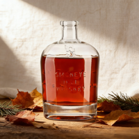 Bouteilles en verre personnalisées de luxe en gros, bouteilles en verre vides pour spiritueux, pour la fabrication artisanale de bourbon, rhum, emballage de boissons haut de gamme