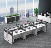 Cabine de Center d'appels moderne, postes de travail de bureau modulaires, bureau de 8 sièges avec cloison