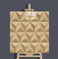 Panneau décoratif en bois géométrique en forme d'étoile 3D sculpté CNC, vente en gros pour la décoration murale intérieure de la maison et du bureau, design personnalisé