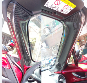 Adecuado para <span class=keywords><strong>Mazda</strong></span> <span class=keywords><strong>MX5</strong></span> ND5 una columna, pegatinas de fibra de carbono de columna de ventana delantera, instalación no destructiva - Product Image 2