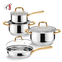 En Gros Batterie de Cuisine en Acier Inoxydable Économique pour Induction, Ensemble de Casseroles Antiadhésives