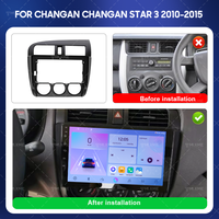 Cadre de panneau de lecteur DVD d'autoradio d'usine pour CHANGAN STAR3 2010-2015 9 pouces Matten Black Car Stereo Video Dashboard Fascia Frame