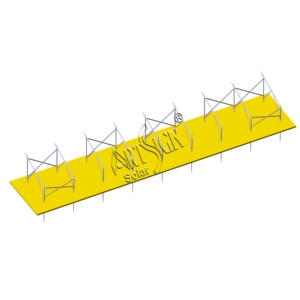 Structure de montage au <span class=keywords><strong>sol</strong></span> en acier galvanisé (zinc, aluminium, magnésium) pour panneaux solaires photovoltaïques, avec fondation <span class=keywords><strong>par</strong></span> pieux – Artisanat d'installation - Product Image 2