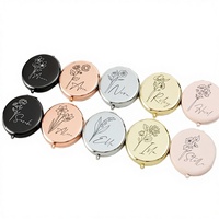 Cadeau promotionnel, mini miroir de poche rond moderne, miroir compact, cadeaux pour demoiselles d'honneur, cadeaux pour invités de mariage, personnalisé avec logo