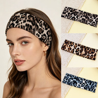 SASAacc Bandeau Élastique en Polyester à Imprimé Léopard Rétro Européen, Accessoire de Mode Unisexe pour Cheveux, Bandeau de Fitness Absorbant la Transpiration