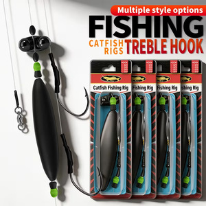 Ensemble de pêche flottant pour poisson-chat à double hameçon, mousse haute densité, flottabilité élevée, double billes sonores 360 °   Hameçon pivotant anti-accroc 20g 30g 40g pour la pêche au poisson-chat - Product Image 5