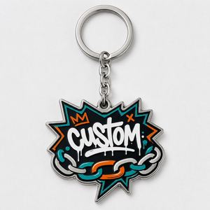 Porte-clés personnalisés en gros de haute qualité, style streetwear, chaînes en métal hip-hop, design punk rock, souvenir tendance - Product Image 2