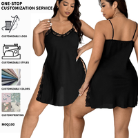 Vêtements de nuit en dentelle grande taille pour femmes, lingerie sexy, style décontracté, vêtements de nuit pour la maison