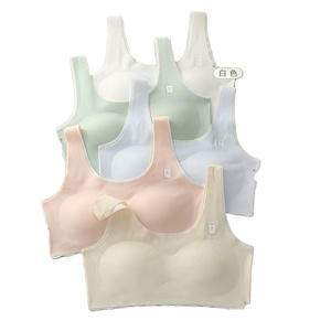 Nouveau nylon sans couture période de développement fille soutien-gorge collégiens couleur unie beauté dos confortable avec amovible - Product Image 1