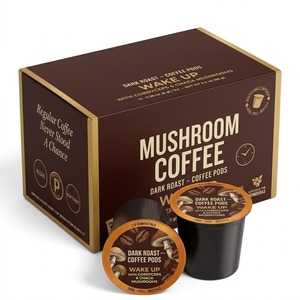 Etiqueta privada Saludable Café con leche instantáneo Leones Melena Hongo Café Extracto de hongo Polvo negro Café instantáneo - Product Image 1