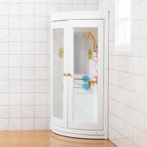 Boutique Mini 1:12 juguetes de madera DIY accesorios para casa de muñecas ducha blanca en miniatura adornos para el hogar para muñecas o figuras de juguete - Product Image 5