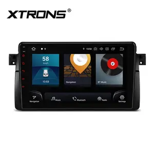 XTRONS 9英寸触摸屏八核6G + 128G 1 din安卓12车载立体声收音机，适用于宝马E46，带全球定位系统导航