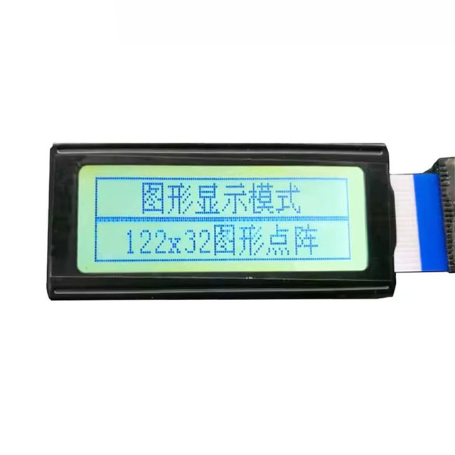 122x32 Graphic Dot Matrix LCD Display Module, COG FPC 12232 LCD Screen Green Backlight for Industrial Instrument Equipment