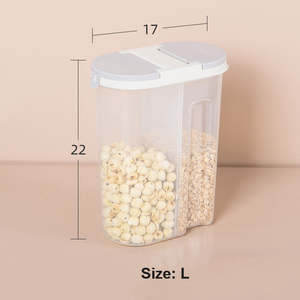 <span class=keywords><strong>2</strong></span> izgaralar tahıl saklama kutusu gıda saklama kutusu plastik kullanımlık kuru gıda saklama kabı - Product Image 5