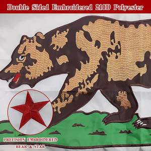 210D Nylon wasserdicht California Republic <span class=keywords><strong>CA</strong></span> Flagge 3*5 Ft Hochleistungs-bestickter Bären stern 4 Reihen Nähen Fliegen enden - Product Image 3