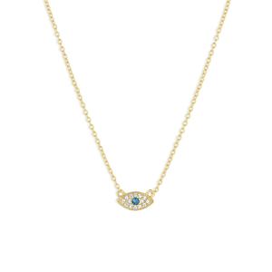 Milskye Minimalistische Sieraden 925 Sterling Zilver 18K Vergulde <span class=keywords><strong>London</strong></span> Blauwe Nanogem Boze Oog Charme Ketting Voor Vrouwen - Product Image 3