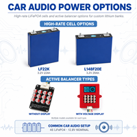 Sel Baterai Prisma LiFePO4 3.2V 20Ah LF22K 22Ah High Rate dengan Penyeimbang Aktif Opsional untuk Audio Mobil dan Bank Lithium