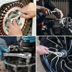 Jeu de clés à cliquet, outil à main, clé à molette, <span class=keywords><strong>tournevis</strong></span>, jeu d'outils avec embouts de perceuse de 1/2\", 1/4\", 3/8\" - Product Image 5