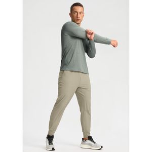 2025 Pantalones deportivos ligeros para hombre, bolsillos con cremallera, gimnasio, Golf, entrenamiento, Joggers, caqui, L, para correr en pista - Product Image 4