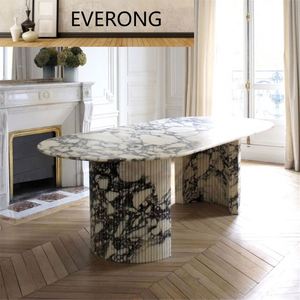Nouvelle conception, table rectangulaire en béton de luxe à prix abordable, pour la maison, la salle à manger, le <span class=keywords><strong>restaurant</strong></span>, la cuisine, avec plateau en marbre - Product Image 4
