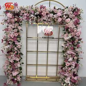 Flores artificiales rosas lisas, arco de plenitud, arreglo de hilera de flores, flores de decoración de boda para telones de fondo - Product Image 1