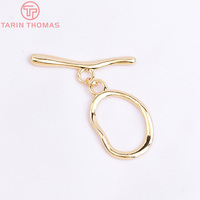 Fermoirs à bascule irréguliers en laiton plaqué or 24 carats de haute qualité, en forme de O, pour bracelets, accessoires de bijoux DIY