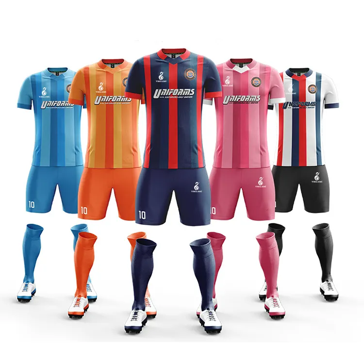 Vente en gros Rétro Football Jersey Uniformes De Futbol Football Jersey Sport Football Équipe Uniforme Respirant Football Maillots