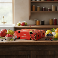 Emballage de cerises personnalisé en carton ondulé recyclable, robuste et durable, 2 kg ou 5 kg, imperméable