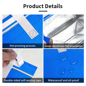 Sac isotherme imperméable en gros avec aluminium pour boulangerie ou restaurant, sacs d'isolation non tissés, personnalisation disponible - Product Image 4