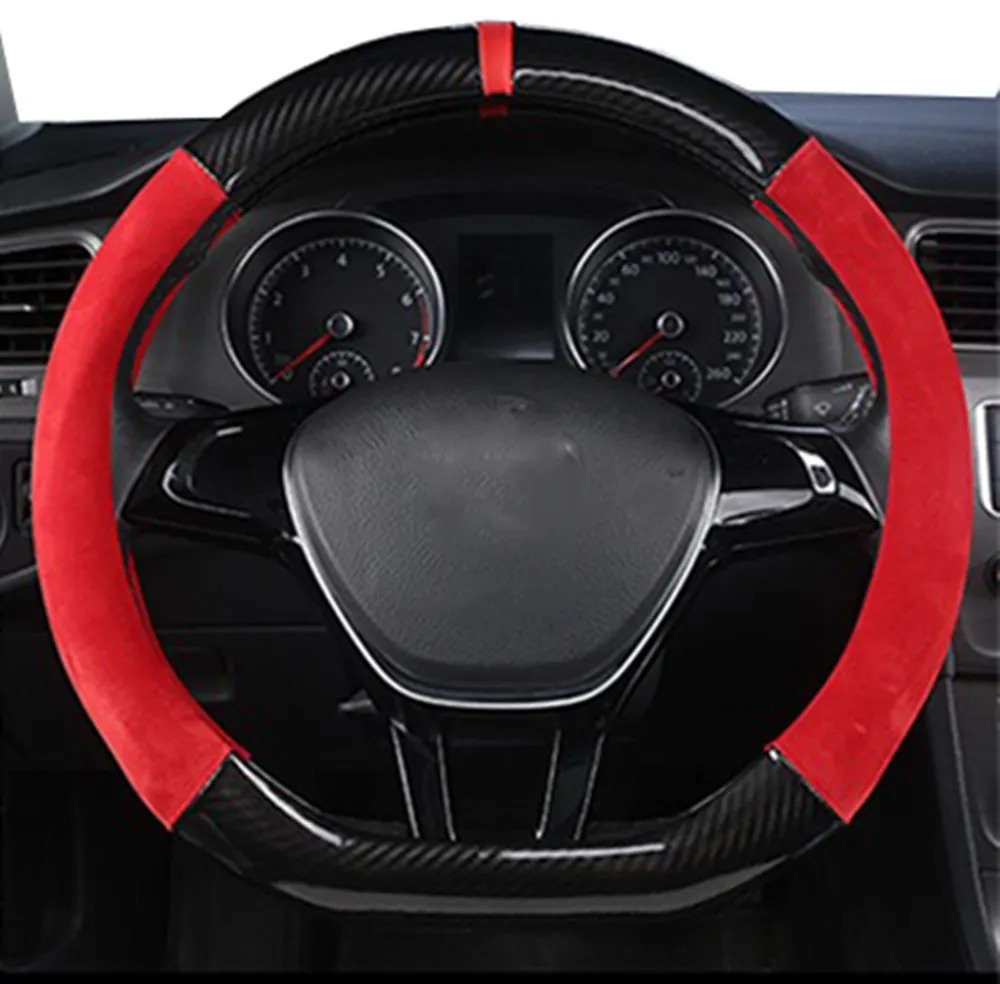 Tasteless leather two color fashion car steering wheel cover