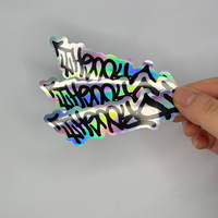 Autocollants étanches découpés au laser holographique personnalisés en vinyle avec logo autocollant de pare-chocs de voiture pour ordinateur portable sous vide
