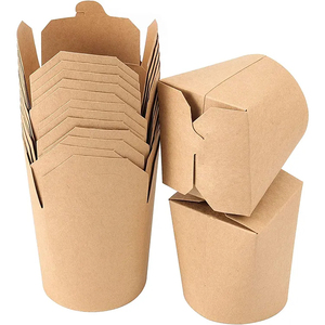 Custom Disposable <strong>Noodle</strong> Take Out <strong>Box</strong> Brown Kraft Paper Food Grade 16oz 26oz 32oz <strong>Noodle</strong> Takeaway Packaging <strong>Box</strong> - Product Image 2