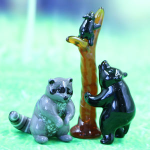 Pasokan langsung dari pabrik kualitas buatan tangan bening kaca tupai Lemur boneka rakun hewan kerajinan kaca hadiah - Product Image 2