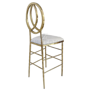 Golden Stainless Steel Wedding Bar Stools <strong>Bamboo</strong> High Bar <strong>Chairs</strong> for Hotels - Product Image 5