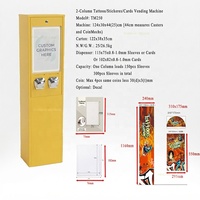 Distributeur Commercial de Stickers à Chargement par le Haut, 2 Colonnes, à Monnayeur, avec Distributeur de Cartes pour le Commerce de Cartes à Collectionner et de Tatouages
