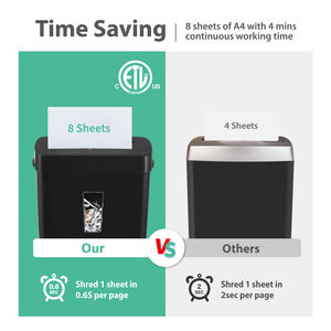 CD222P 8-גיליון צלב-לחתוך מגרסה לבית משרד שימוש, גזרי נייר/CD/אשראי כרטיס עם P-4 גבוהה אבטחה כבד החובה נייר לגרוס - Product Image 4