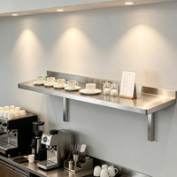 Étagère murale de cuisine robuste en acier inoxydable, étagère murale flottante pour cuisine commerciale