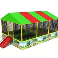 Parc de trampolines pour enfants, ensemble de jeux intérieur/extérieur, lit de saut avec toboggan, filet de sécurité, équipement de terrain de jeu