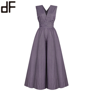 Jumpsuits Largos de Verano para Mujer, Talla Grande, Estampado Digital Africano, con Cinturón, Transpirables, de Poliéster, para la Región del Pacífico, Venta al Por Mayor - Product Image 6