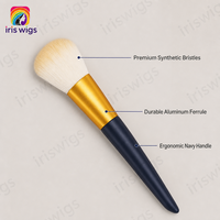 Pinceaux de maquillage professionnels personnalisés, vente en gros directe d'usine, ensemble de pinceaux pour les lèvres et les yeux, poignée en plastique, sac de voyage inclus, échantillon gratuit