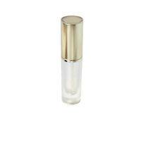 Vente en gros de tubes de brillant à lèvres transparents Tube vide de brillant à lèvres à capuchon doré mat OEM & ODM Tubes de brillant à lèvres personnalisés