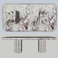 Table à manger en marbre Calacatta Violet chinois personnalisée SH STONE, qualité supérieure, luxe, pour appartement moderne