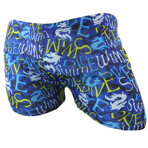 <b>Men</b> Swim <b>Trunks</b> Polyester Material Blue Pattern Swimming Water Sports - Product Image 1